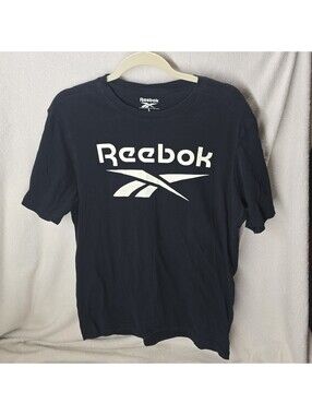 2 Reebok T-Shirt Boy's Large Shirts Black And Blue Cotton Short Sleve Junior's